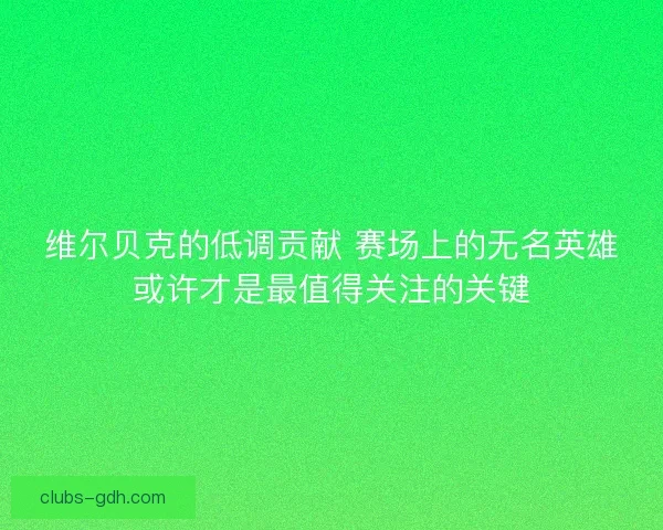 维尔贝克的低调贡献 赛场上的无名英雄或许才是最值得关注的关键